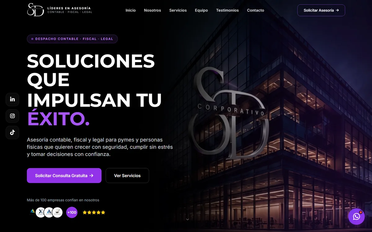 SD Corporativo: Sitio web · Despacho contable y legal